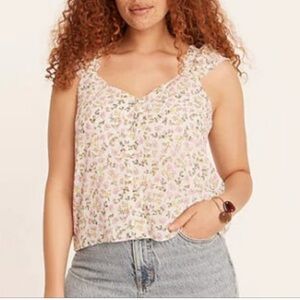 Jcrew Chiffon Cap Sleeve Top